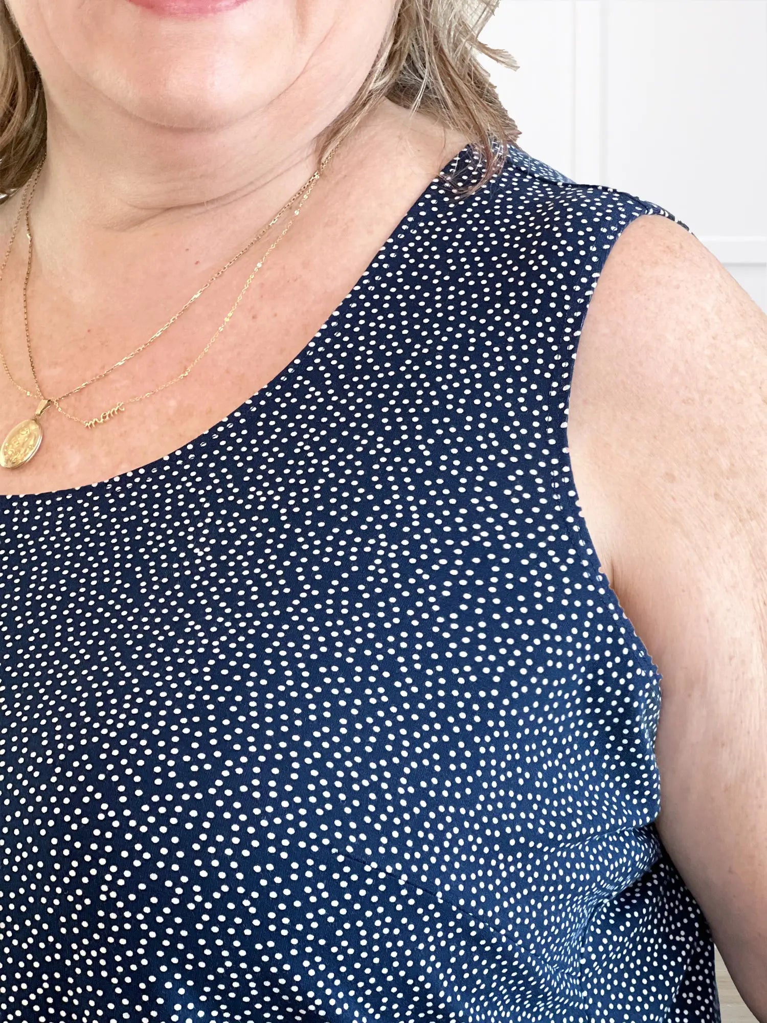 A closeup shot of the neckline of Miik&