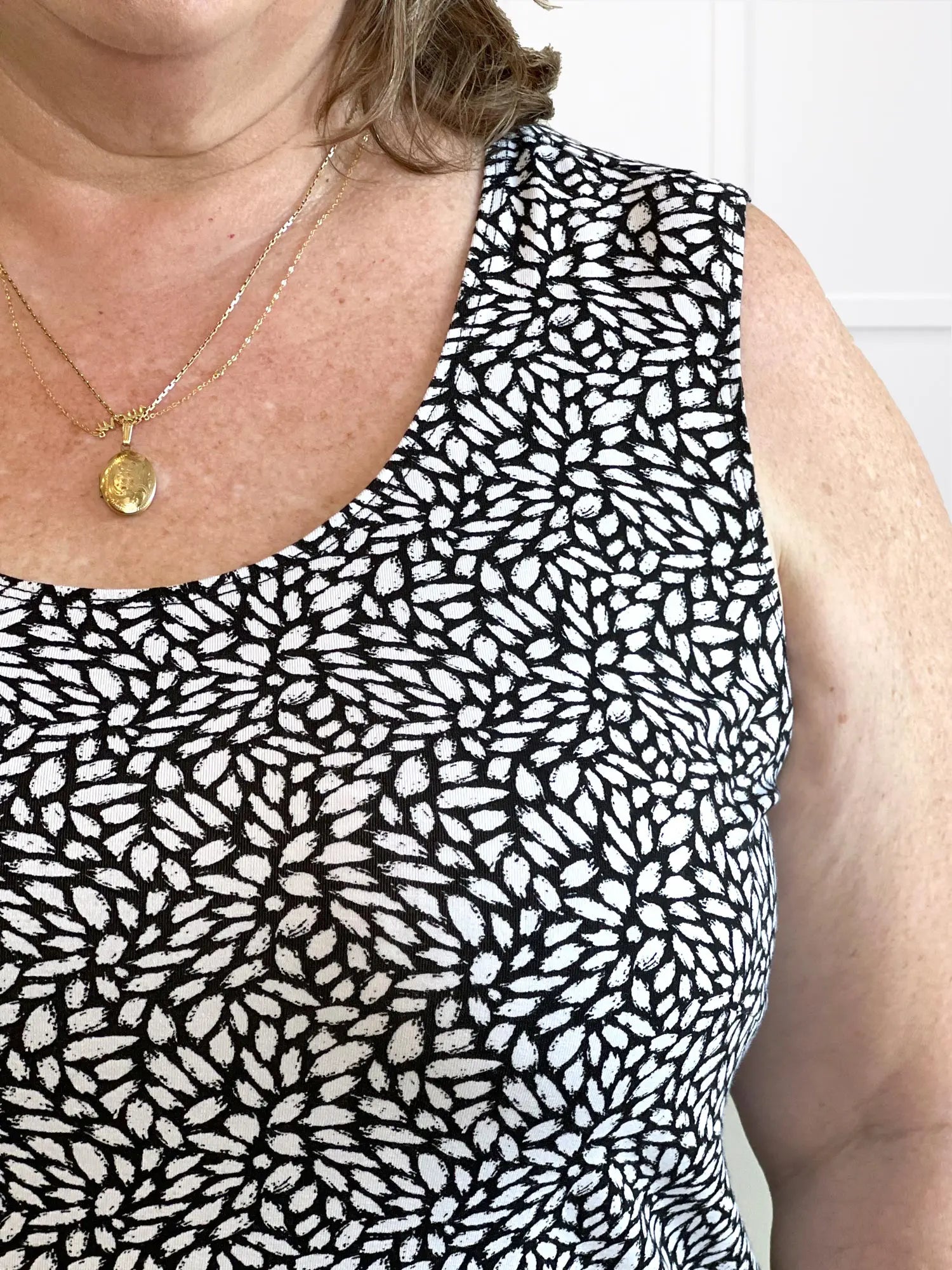 A closeup shot of the neckline of Miik&