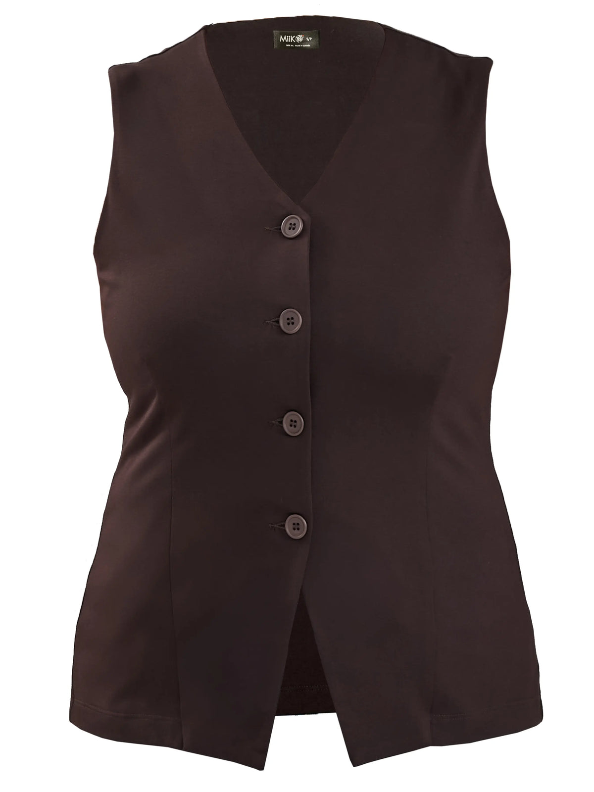 Alba tailored stretchy vest for women in Dark chocolate
