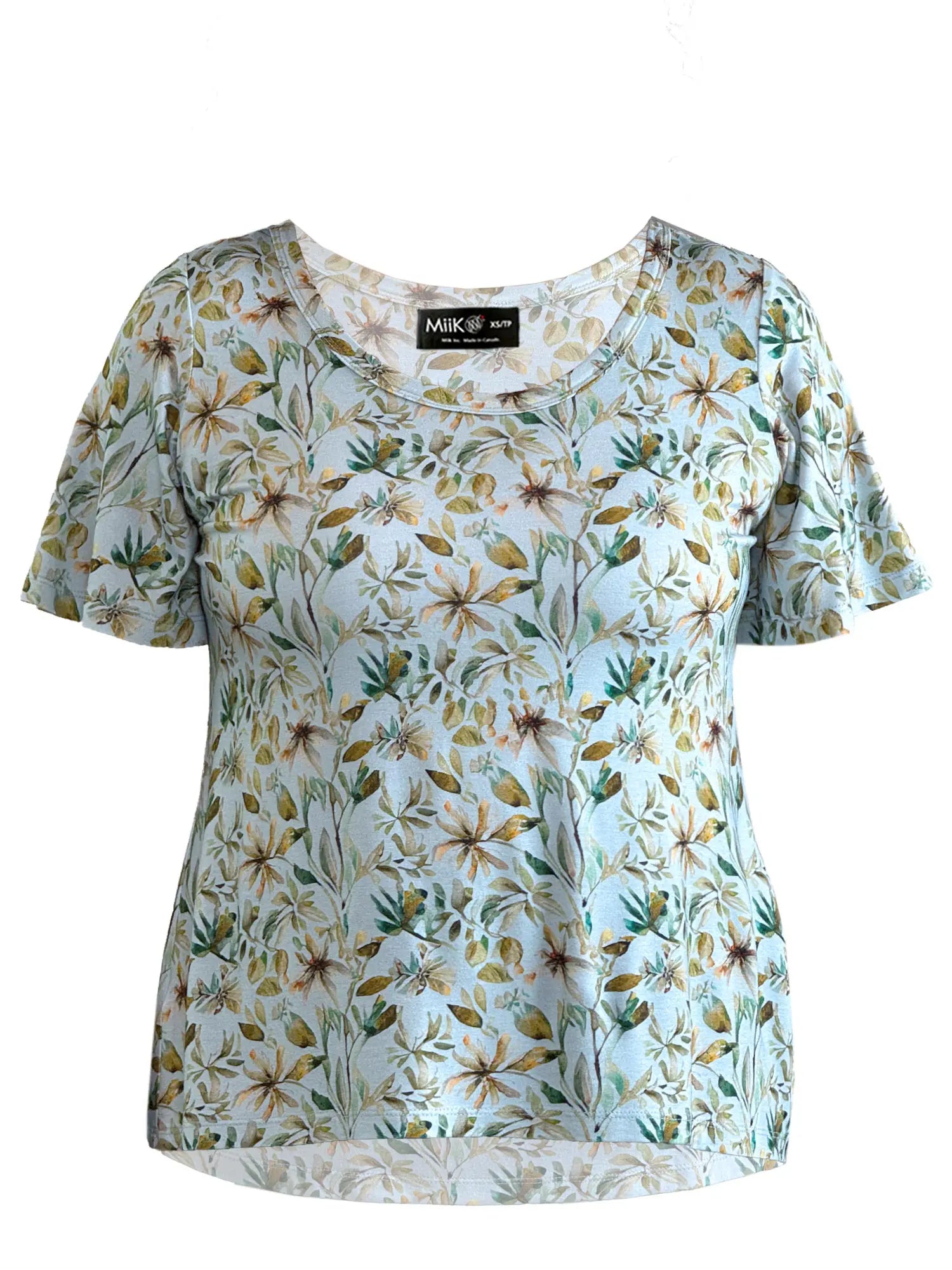 Brielle flutter sleeve top 00 in Forest veil