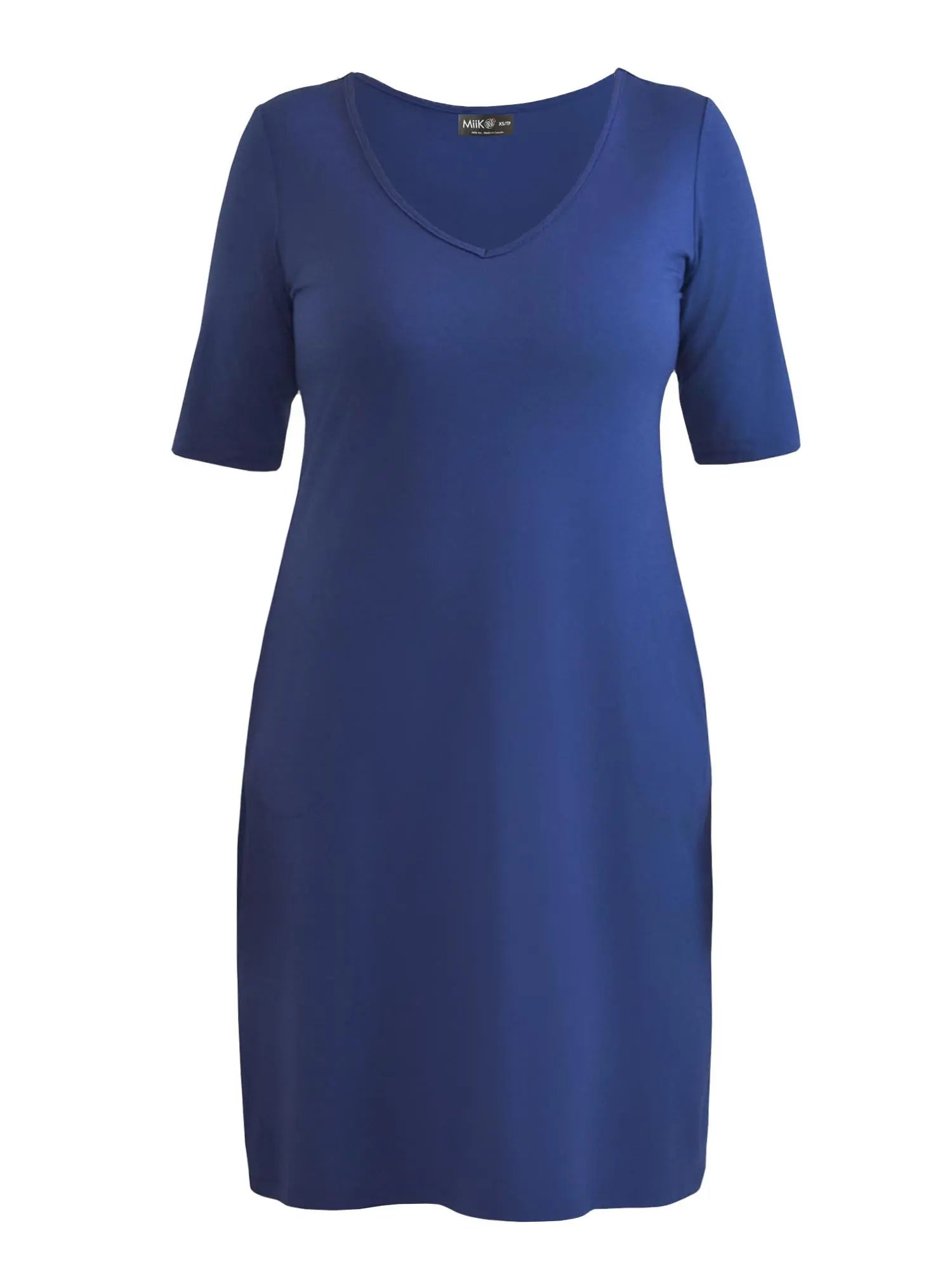 Charlotte half sleeve pocket dress for women 00 in Marine blue
