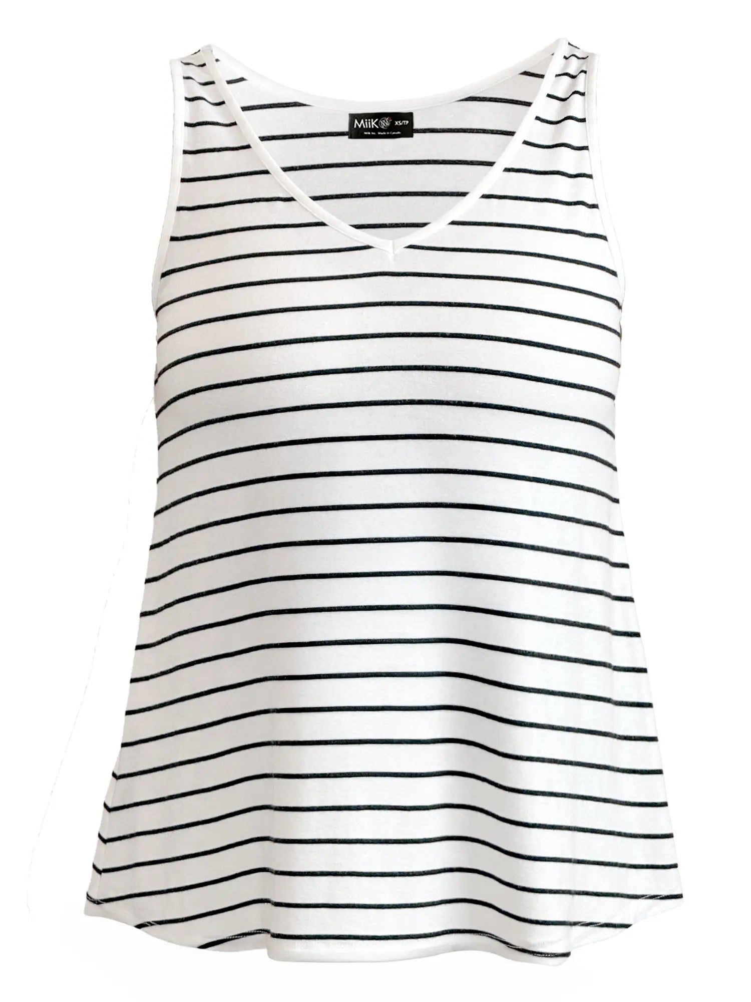 Codi reversible neckline flowy tank for women in Newport stripe