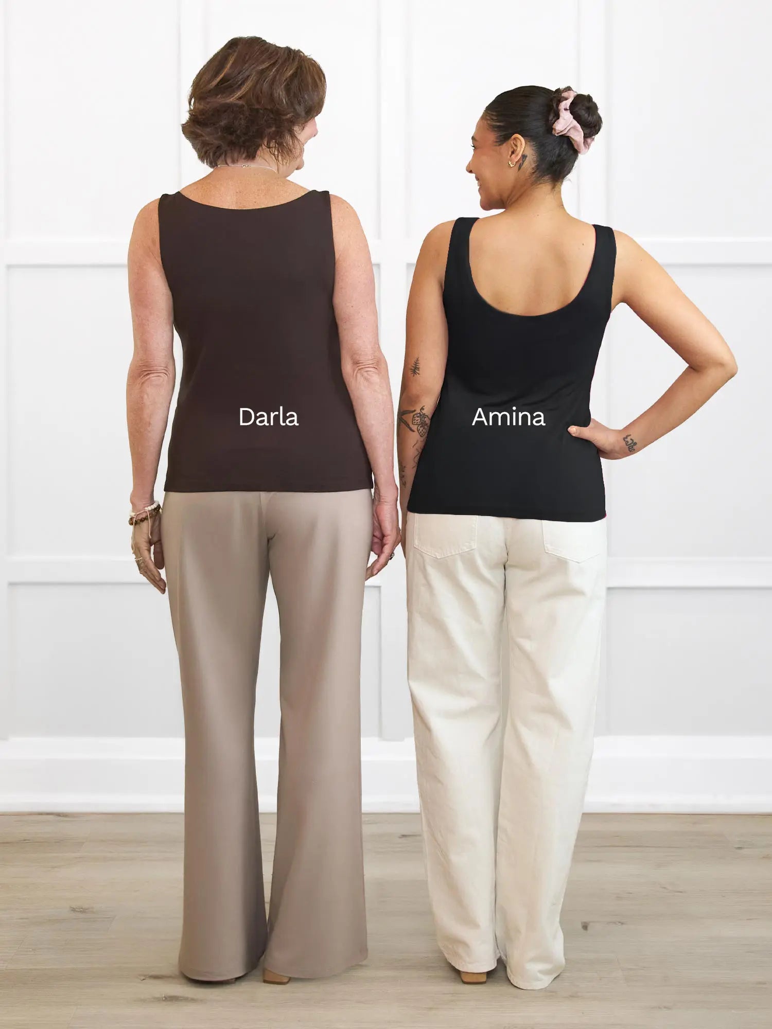 Darla boatneck tank top for women in Dark chocolate