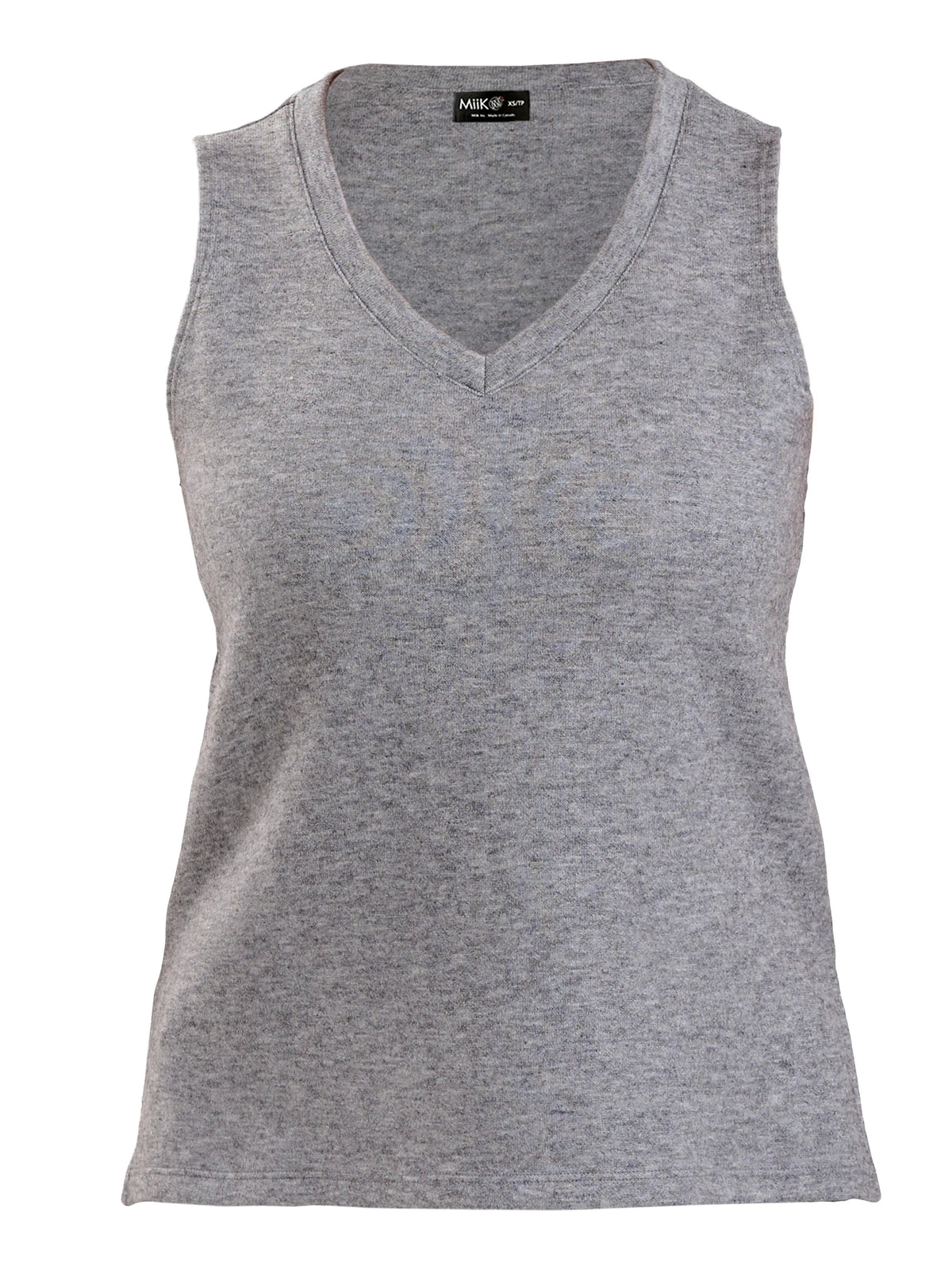 Dory v neck sweater vest for women in Heather grey