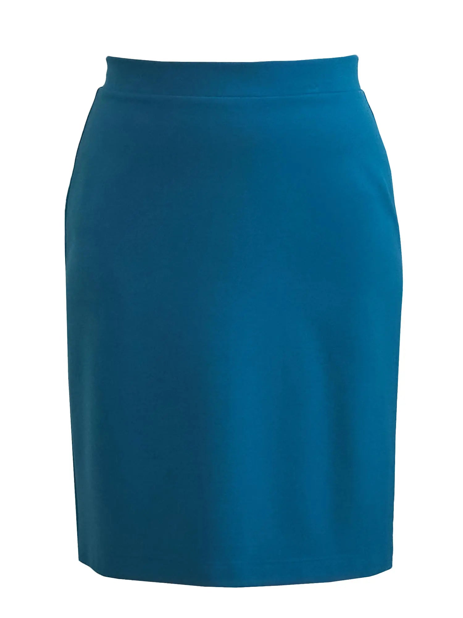 Enid pull on ponte pencil skirt for women in Moroccan blue