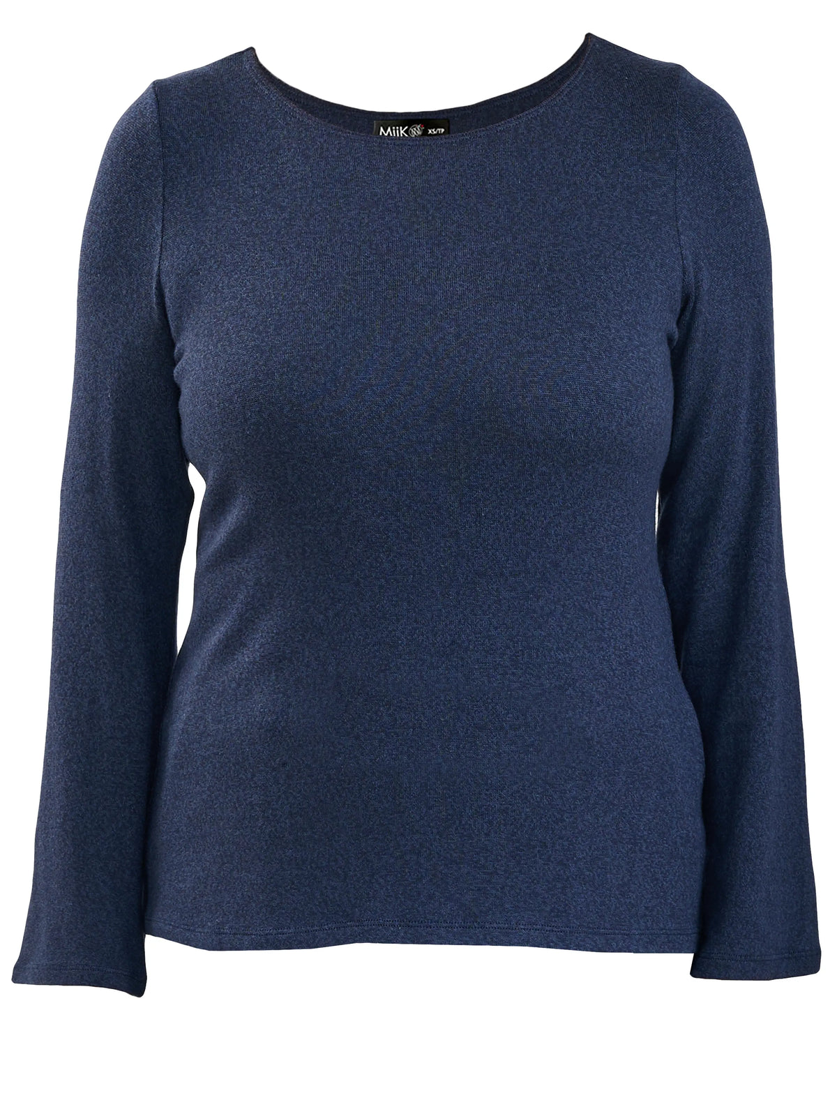 Irma lightweight sweater knit boatneck top for women in Midnight blue