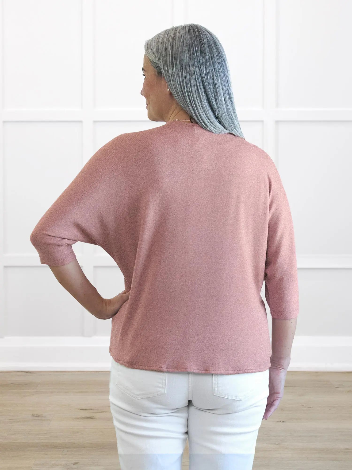 Jovi sweater knit bolero cardigan 00 in Rose mauve