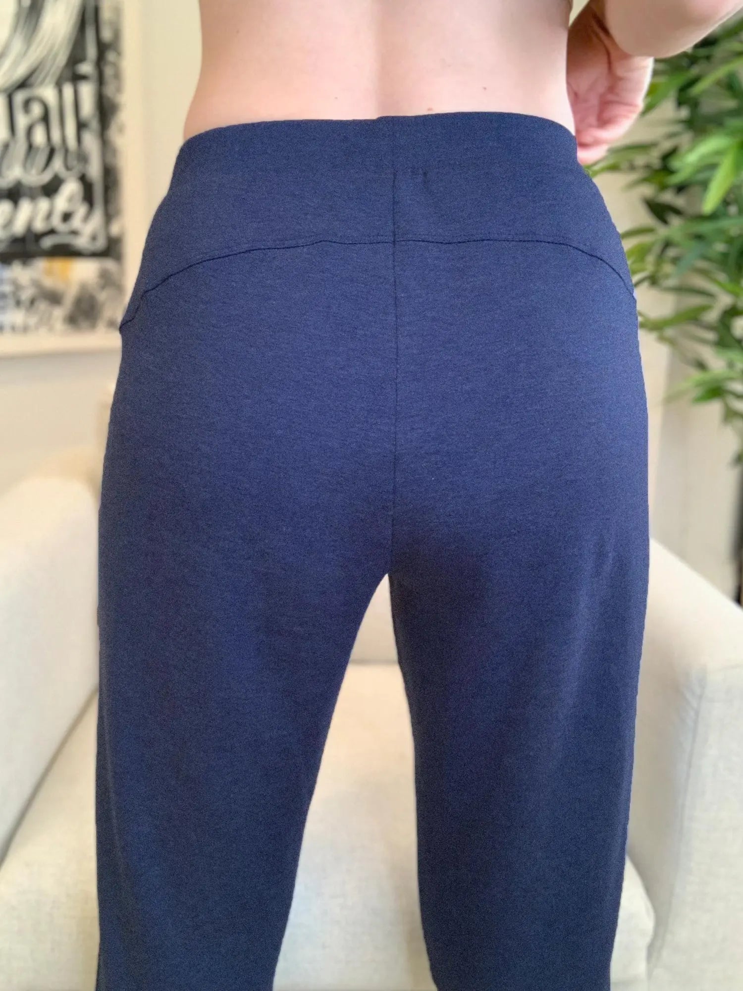 Linaya luxe fleece jogger for women in Navy melange