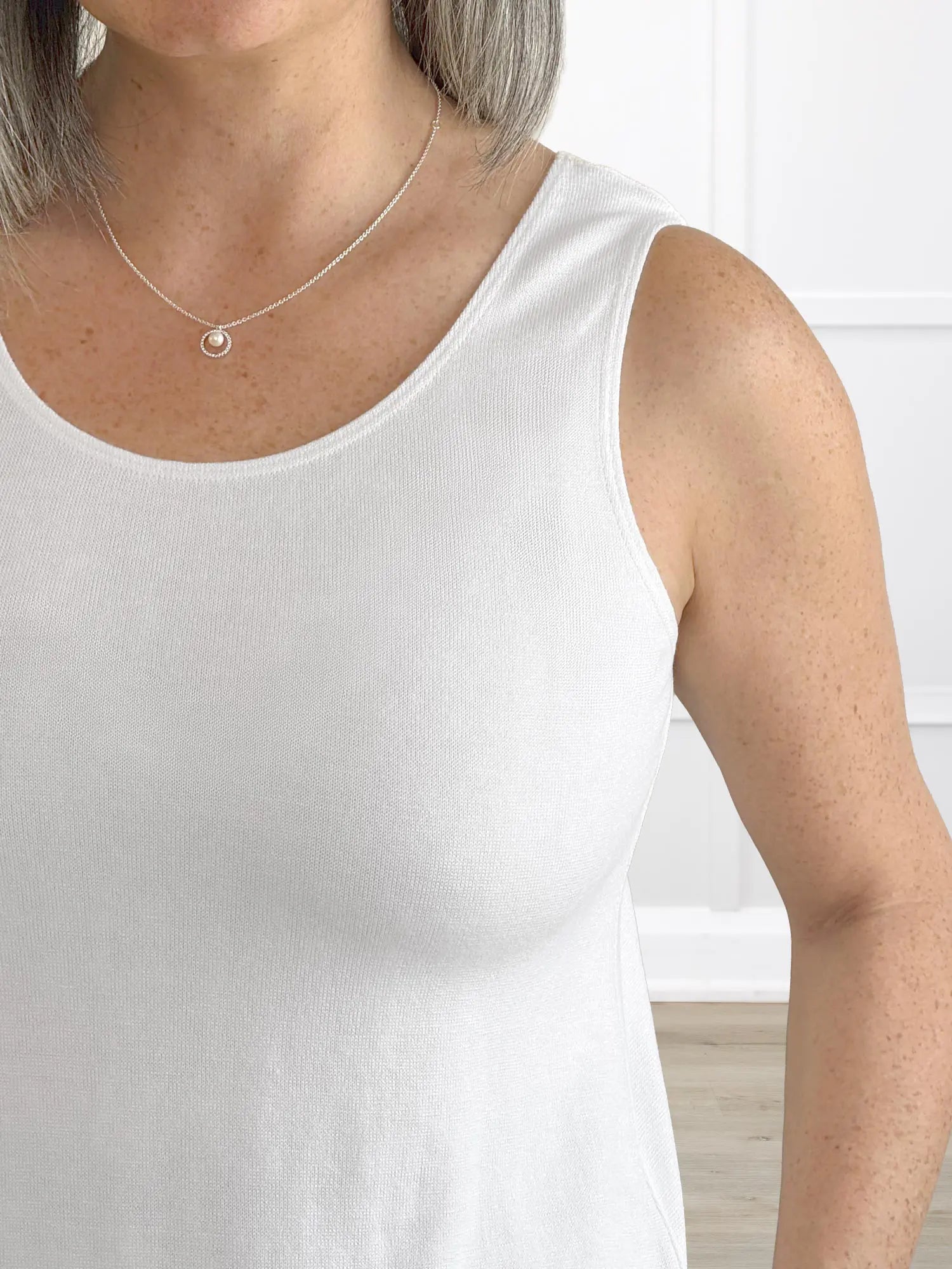 Ricki reversible neckline sweater knit tank 00 in Ivory