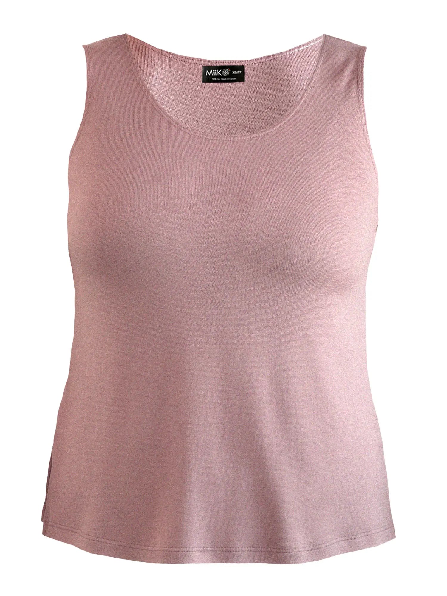 Ricki reversible neckline sweater knit tank in Rose mauve