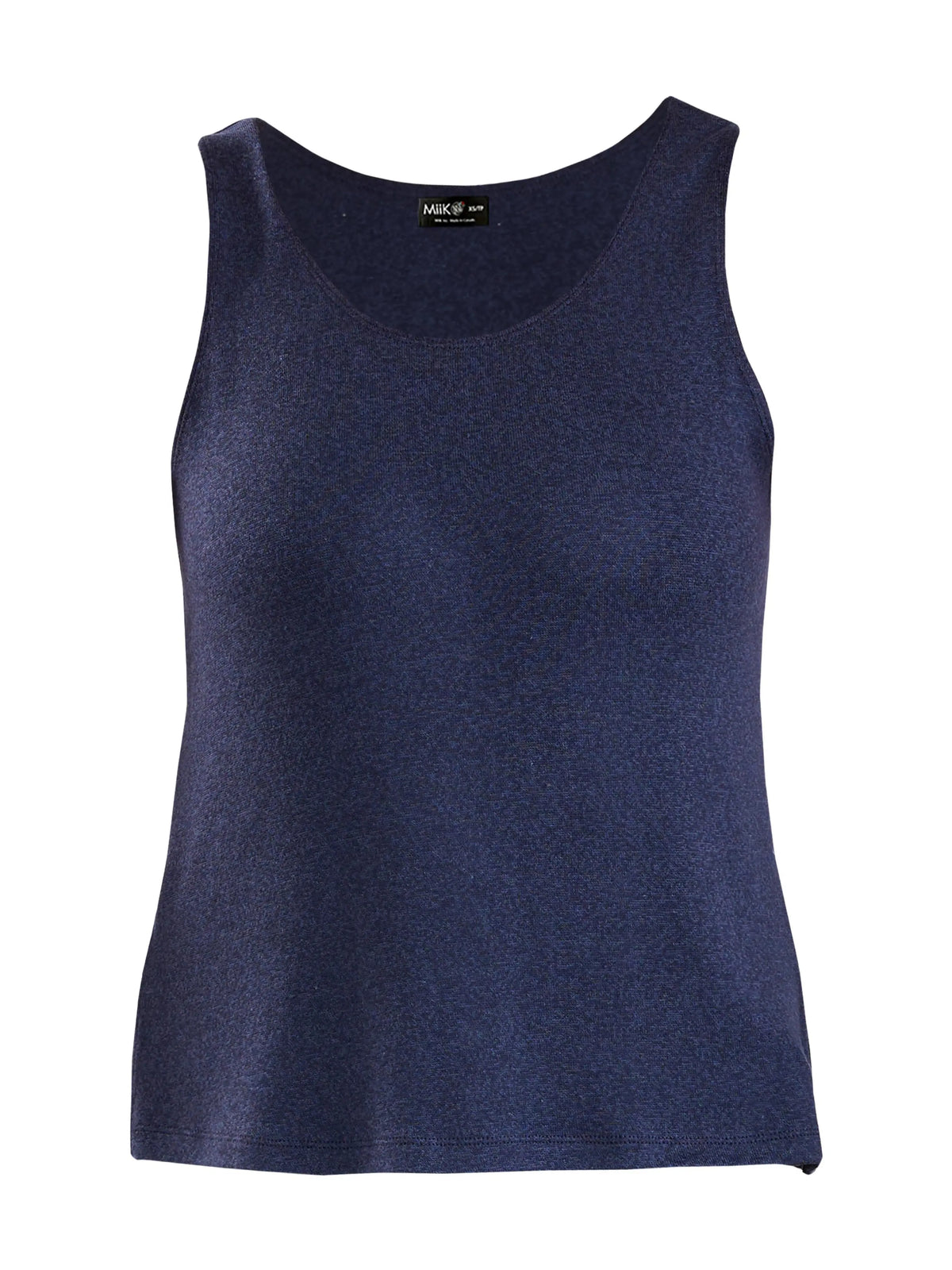 Ricki reversible neckline sweater knit tank for women in Midnight blue