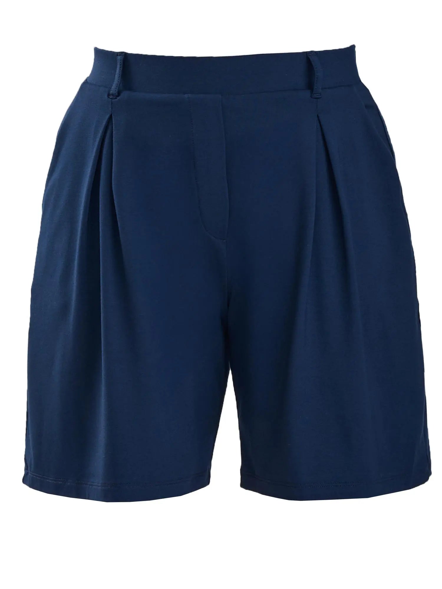 Saleema tailored pleated short for women in Navy