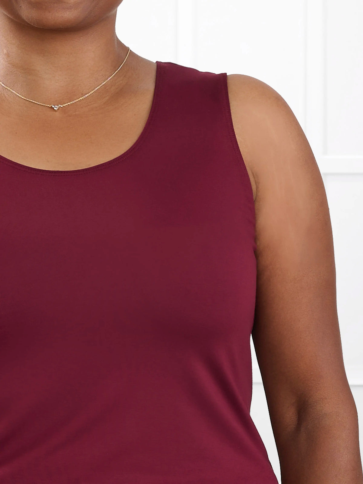 Shandra reversible neckline tank top for women in Merlot