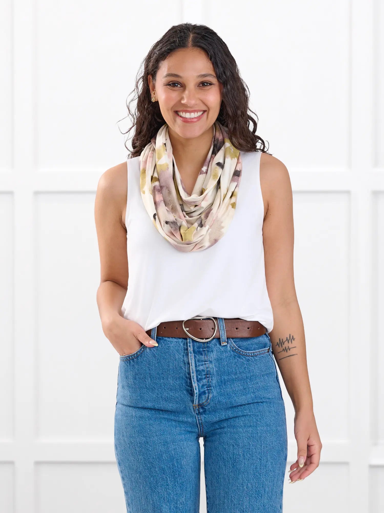 Taraji infinity scarf for women in Rosewater