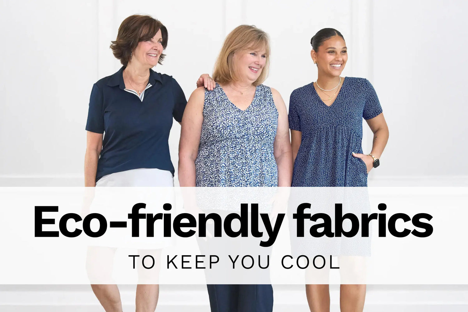 3 women standing next to eachother wearing all Miik