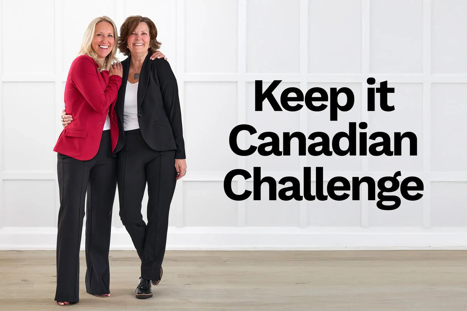 Miik founder and CEO standing next to each other with text overlay: Keep it Canadian Challenge