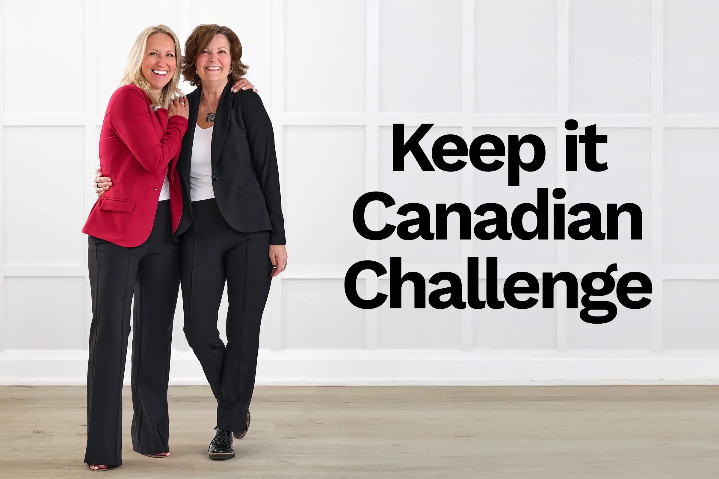 Miik founder and CEO standing next to each other with text overlay: Keep it Canadian Challenge