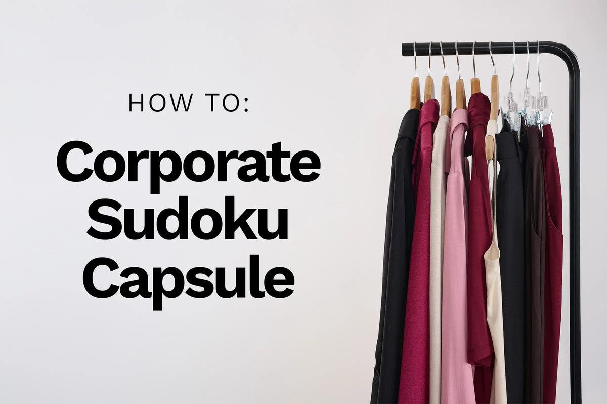 Miik clothing on a hanger with text overlay: how to corporate sudoku capsule