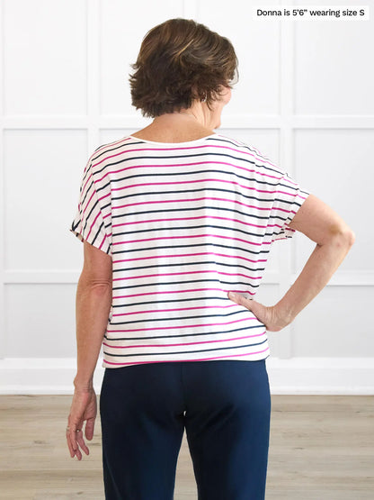 Miik founder Donna (5’6”, small) standing with her back towards the camera showing the back of Miik&