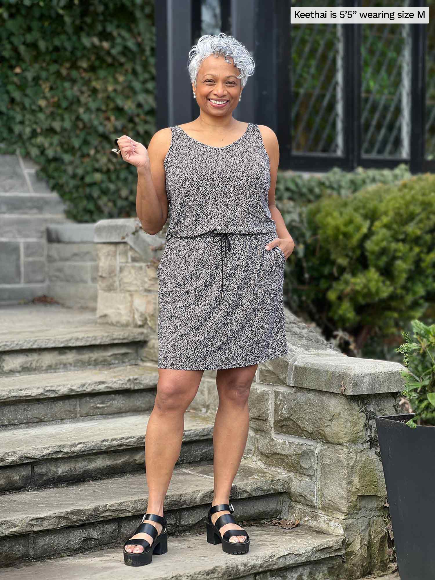 Amy drawstring pocket dress Sustainable women s clothing made in Canada Miik