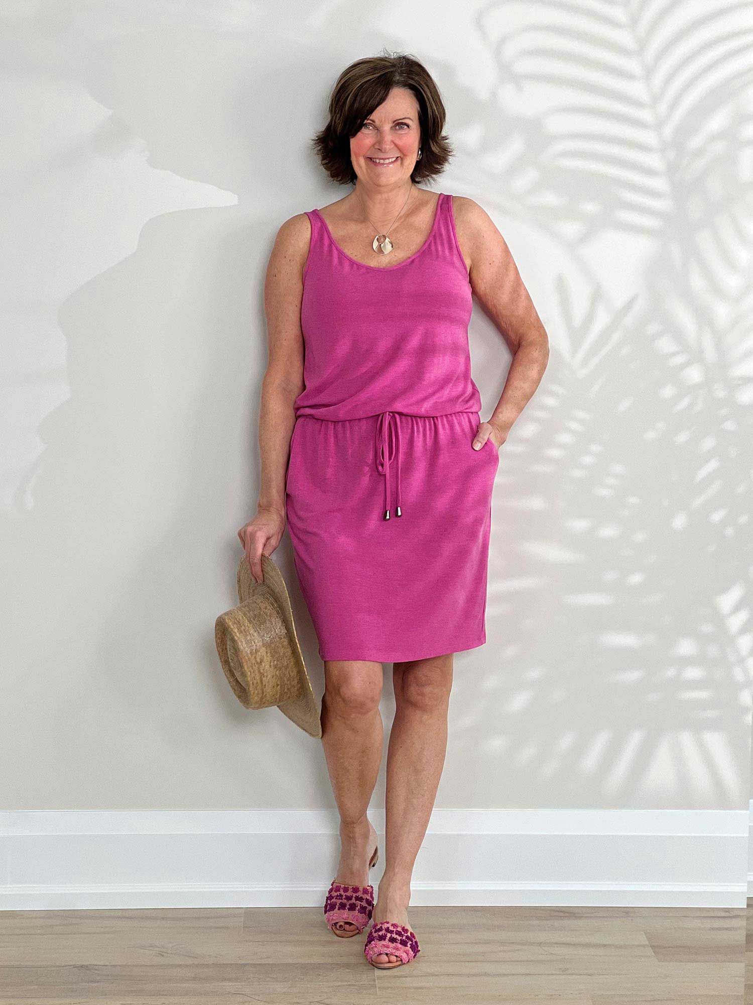 Amy drawstring pocket dress Sustainable women s clothing made in Canada Miik