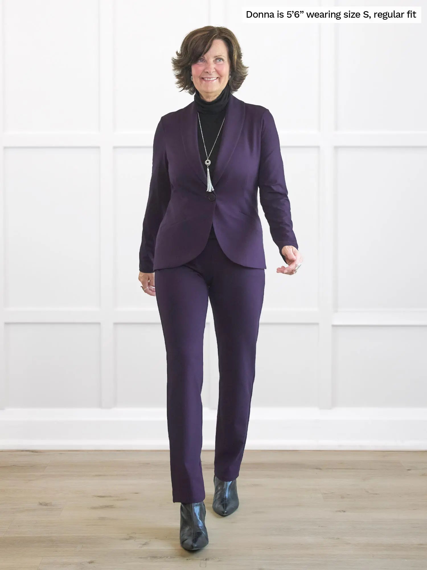 Asia mid-rise slim pant