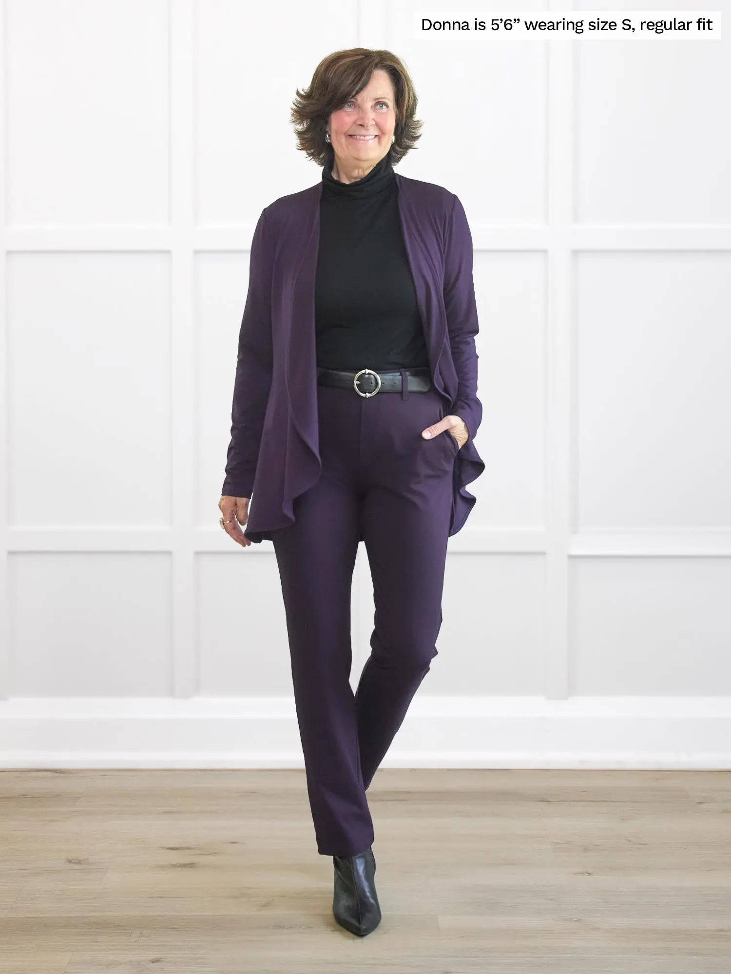 Asia mid-rise slim pant