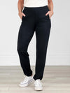A close up image of Miik's Avalon pill-on dressy jogger in black