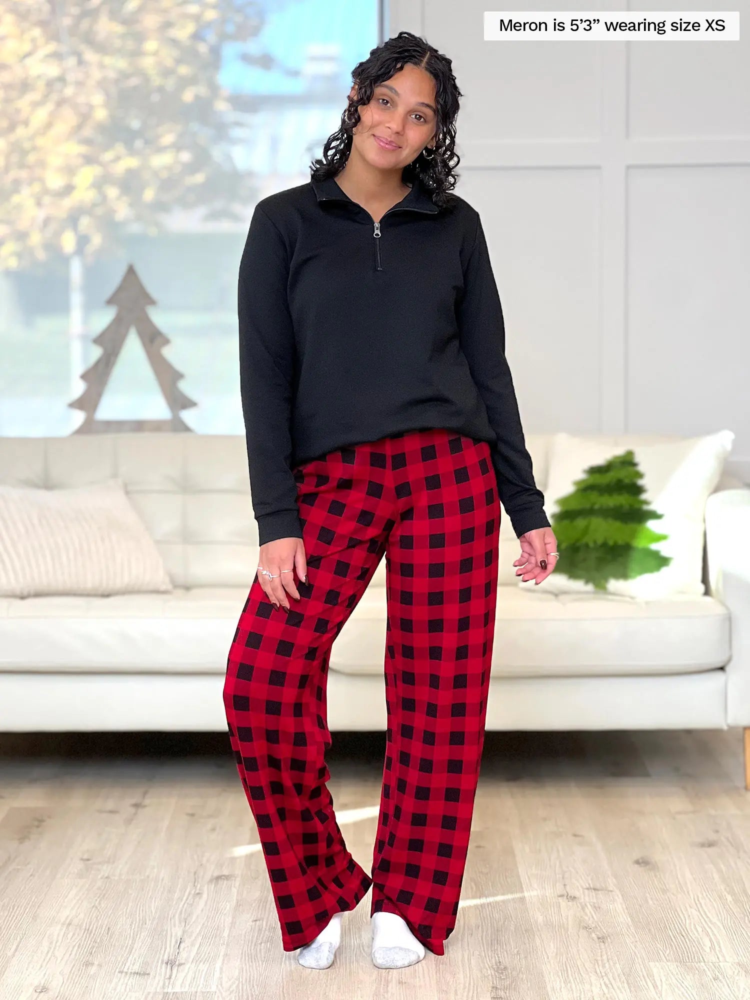 Bryce buffalo plaid bamboo PJ pant Sustainable Clothing Canada Miik natural buffalo plaid large