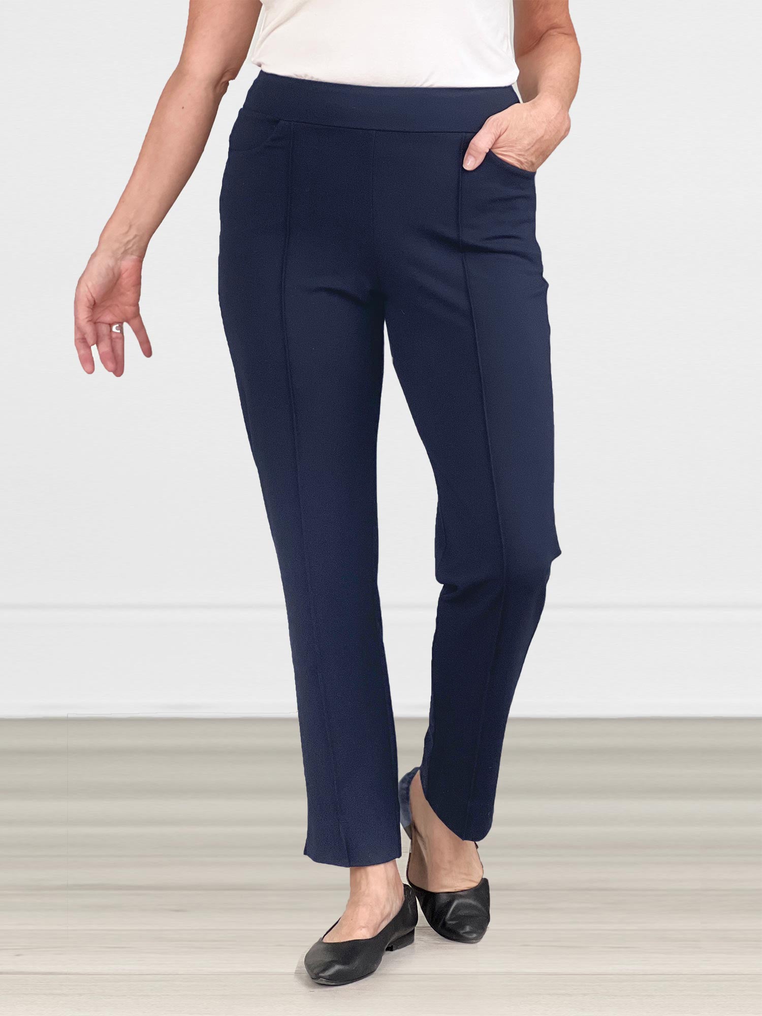 Christal pull-on pintuck ankle pant