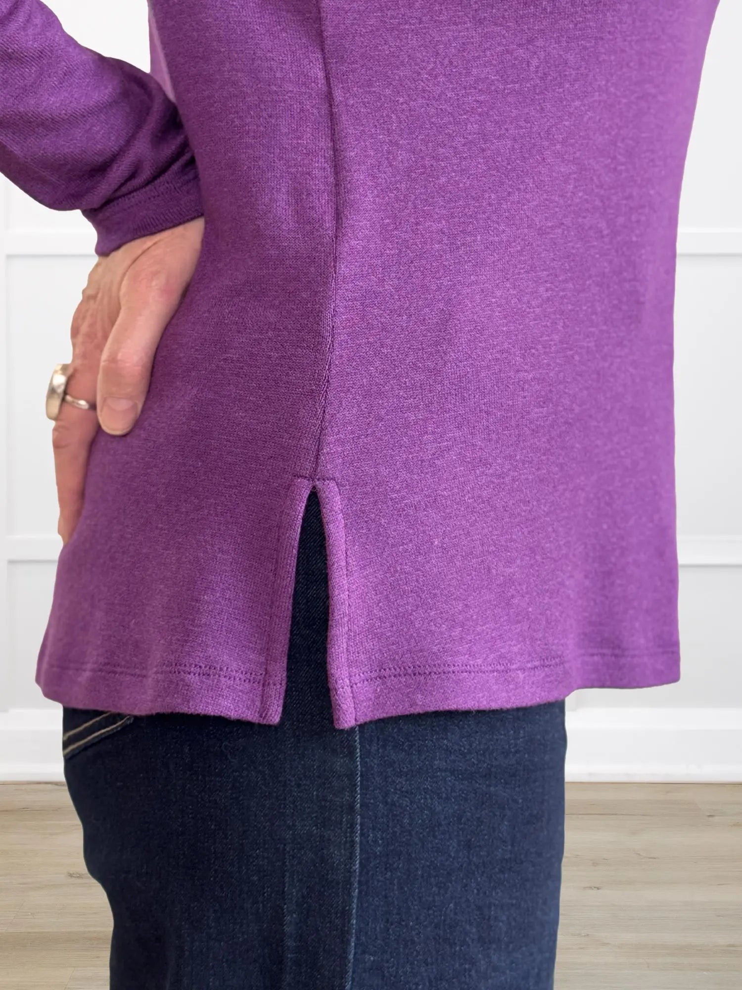 A closeup shot detail of the side slit of Miik&