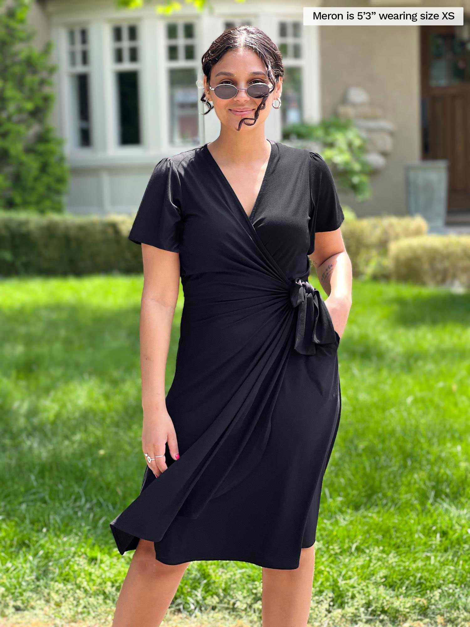 [SAMPLE] Eesha flutter sleeve faux wrap dress  - FINAL SALE