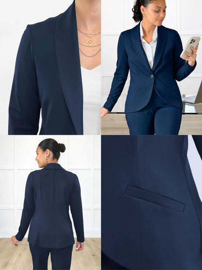 4 images showing the detail of Emily soft blazer 