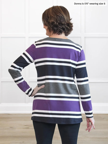 Miik founder Donna (5’6”, small) standing with her back towards the camera showing the back of Miik&