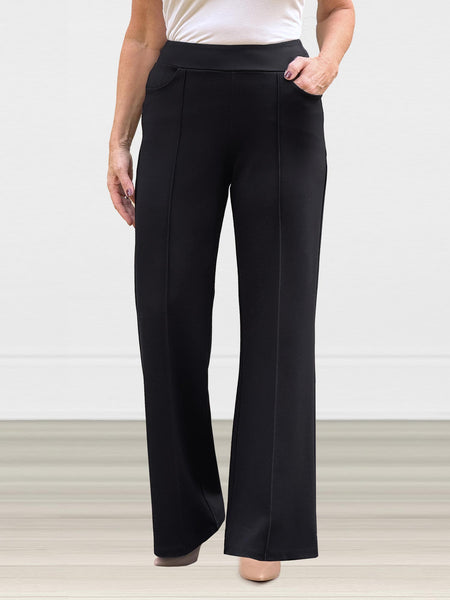 Jeremy high waisted wide leg ponte pant, Sustainable women's clothing made  in Canada