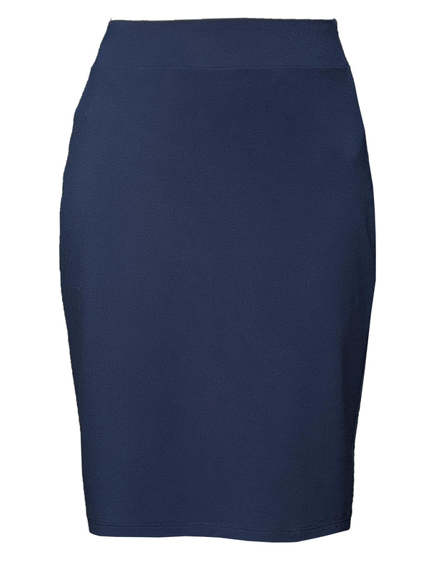 An off figure image of Miik's Jilly mid-rise pull on skirt in navy