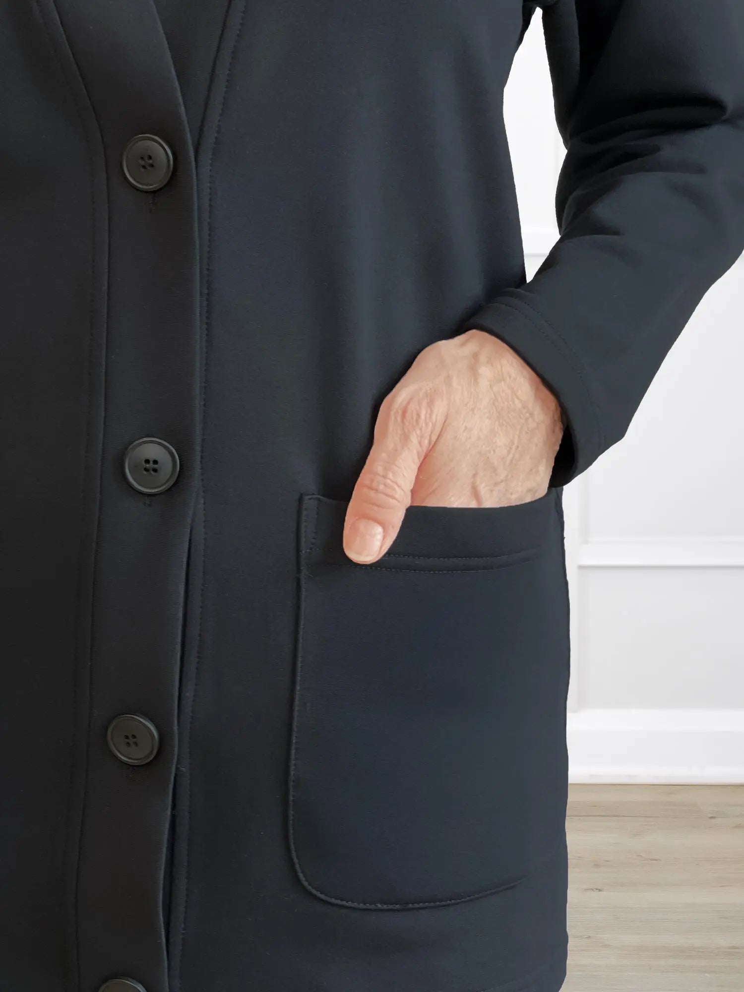 A closeup detail shot of the pocket of Miik&