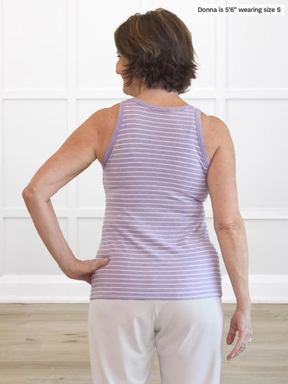 Miik founder Donna (5’6”, small) standing with her back towards the camera showing the back of Miik&