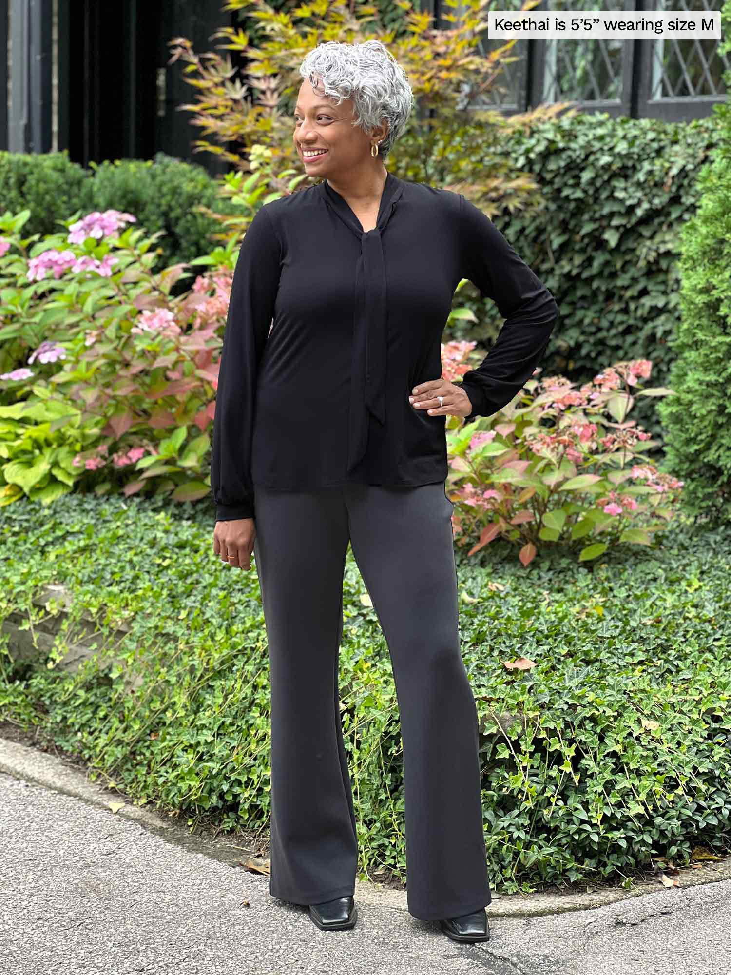 Laney mid-rise flare pant, Sustainable women's clothing made in Canada