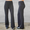 Miik's Laney mid-rise flare pant in graphite showing front and side