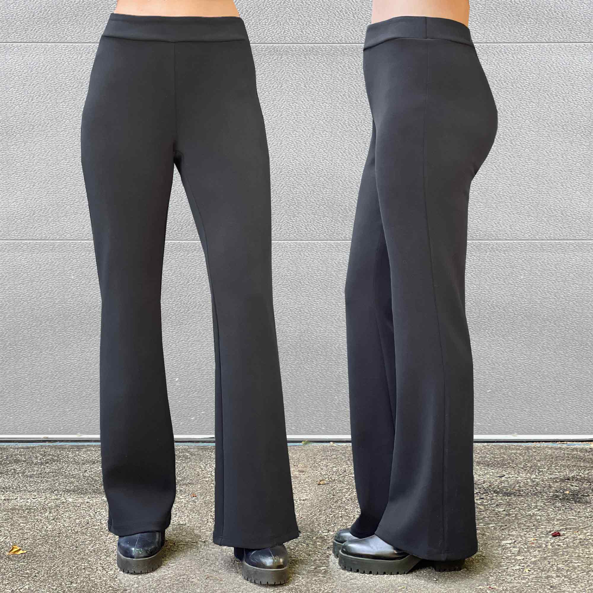 Laney mid-rise flare pant, Sustainable women's clothing made in Canada
