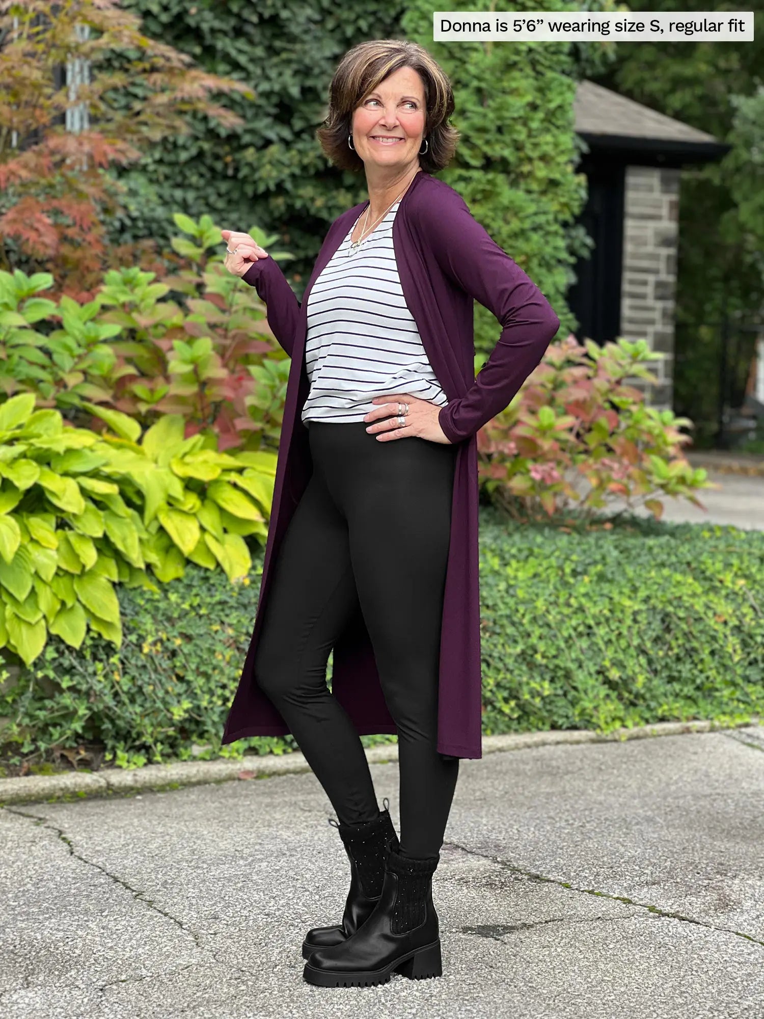 Larissa duster cardigan with pockets Sustainable women s clothing made in Canada Miik Black regular small