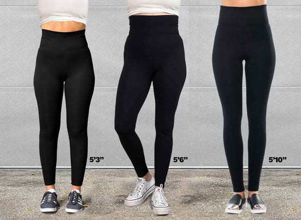 The 3 different length of the Miik's Lisa2 high waisted legging