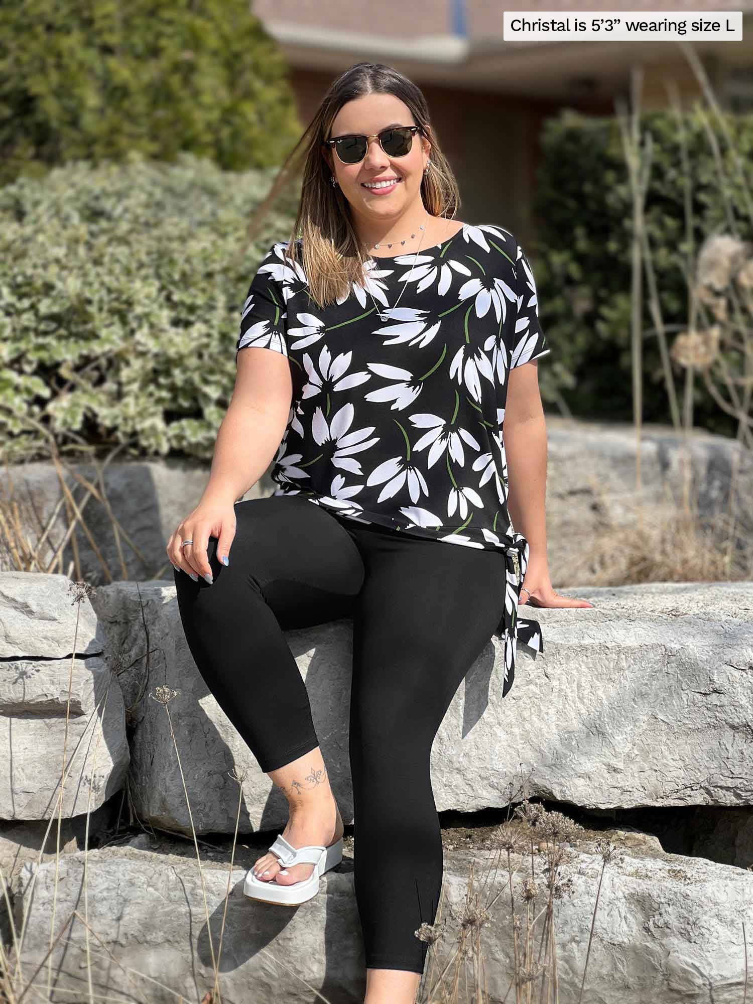 Lisa2 High Waisted Capri Leggings Sustainable Fashion Miik Inc navy xsmall