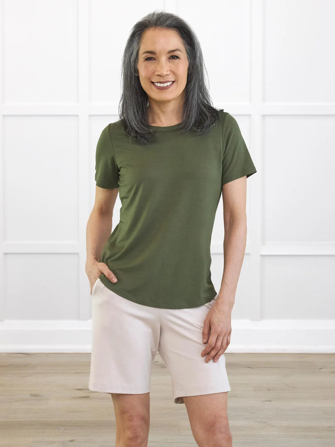 [30% OFF] Marissa half sleeve crewneck tee [FABRIC IRREGULARITIES] FINAL SALE