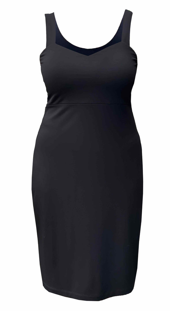 An off figure of Miik's Maryse reversible sweetheart dress in black