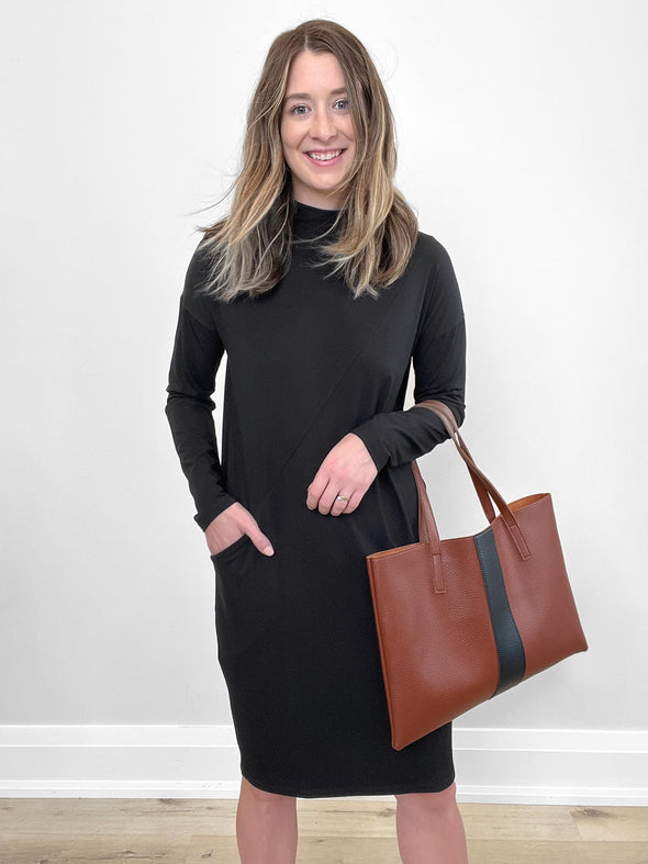 Max mock neck pocket dress