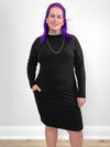 Max mock neck pocket dress
