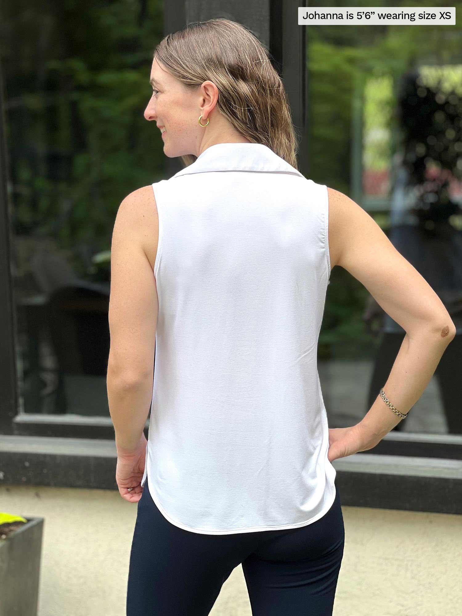 Mika sleeveless collared shirt  Sustainable women's fashion made