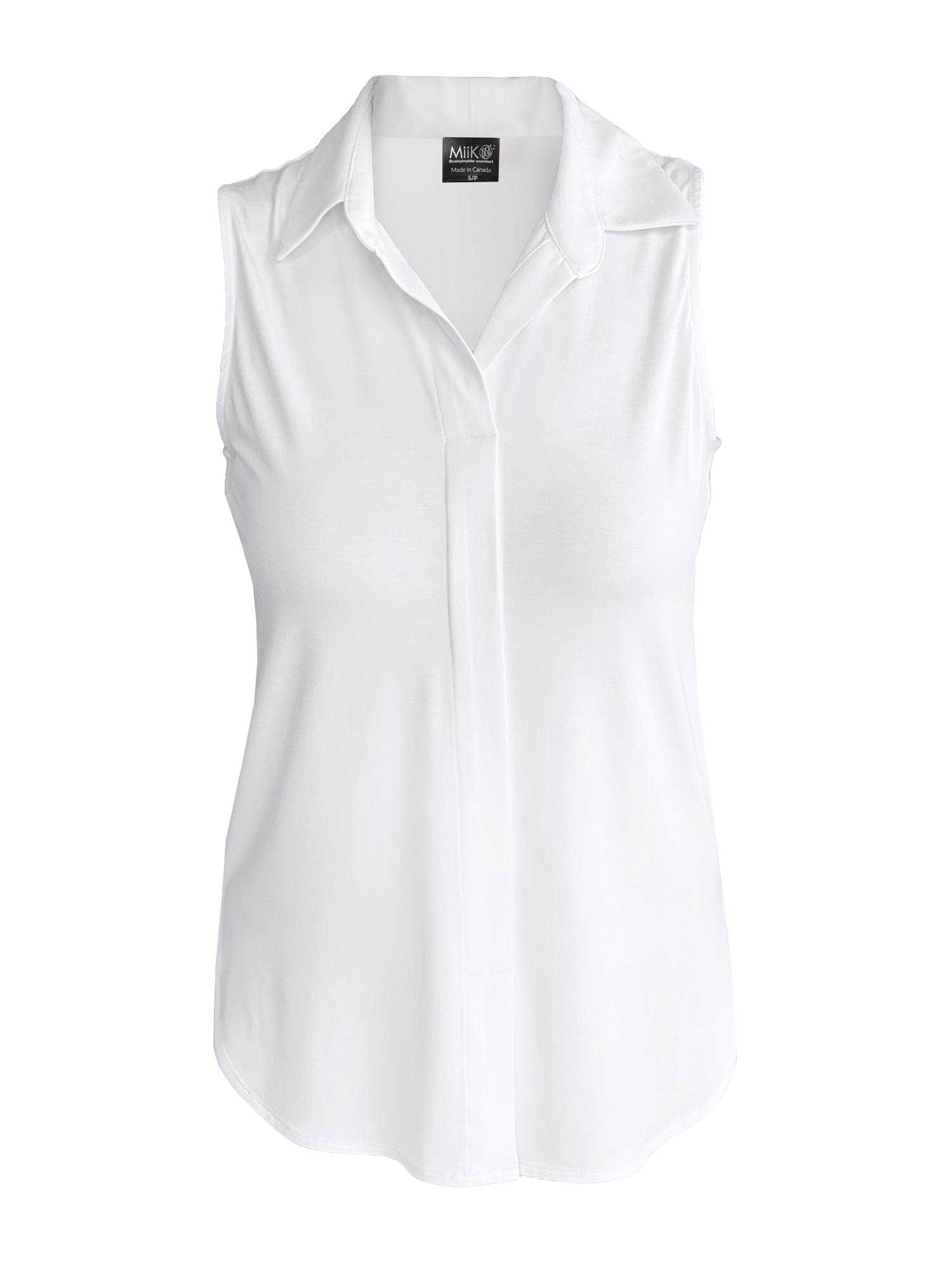 Womens White Sleeveless Shirts & Blouses - Tops, Clothing